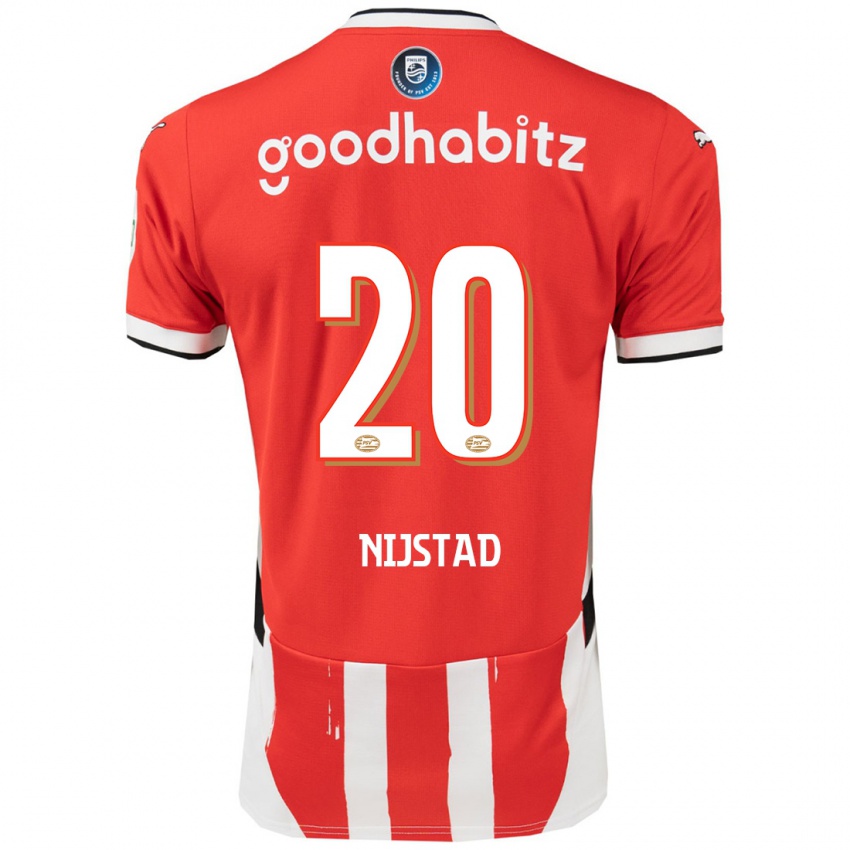 Bambino Maglia Nina Nijstad #20 Rosso Bianco Kit Gara Home 2024/25 Maglietta