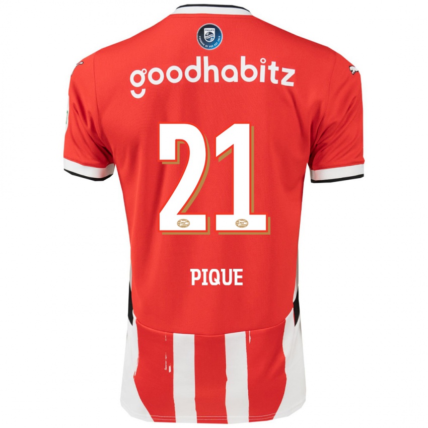 Bambino Maglia Naomi Piqué #21 Rosso Bianco Kit Gara Home 2024/25 Maglietta