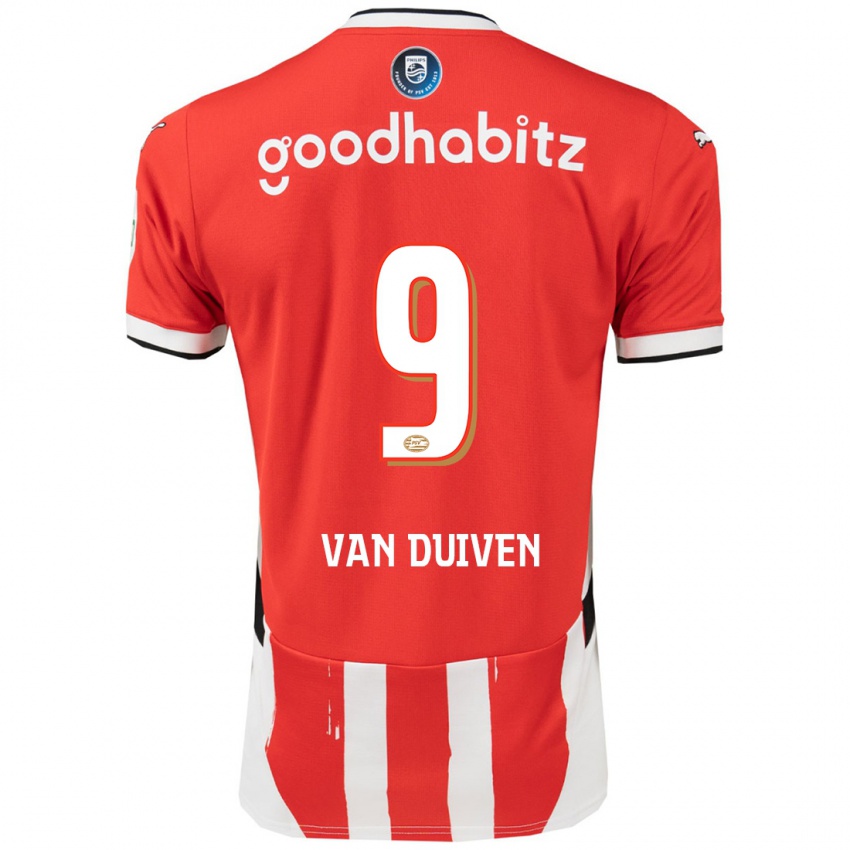 Bambino Maglia Jason Van Duiven #9 Rosso Bianco Kit Gara Home 2024/25 Maglietta