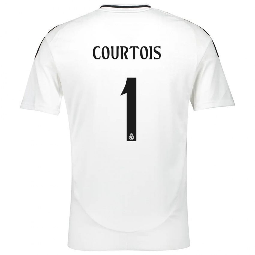 Bambino Maglia Thibaut Courtois #1 Bianco Kit Gara Home 2024/25 Maglietta