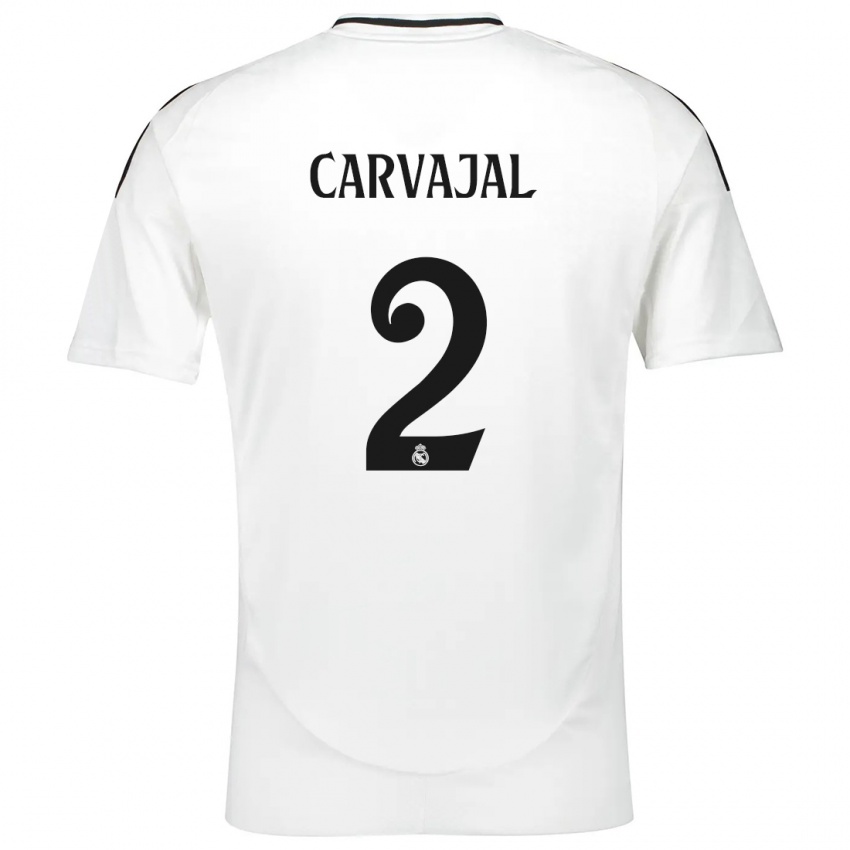 Bambino Maglia Daniel Carvajal #2 Bianco Kit Gara Home 2024/25 Maglietta