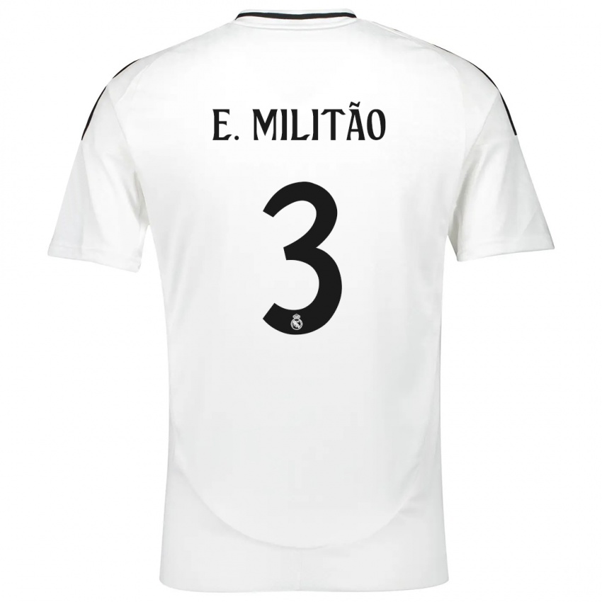 Bambino Maglia Eder Militao #3 Bianco Kit Gara Home 2024/25 Maglietta