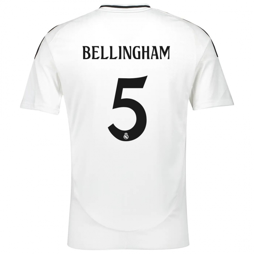 Bambino Maglia Jude Bellingham #5 Bianco Kit Gara Home 2024/25 Maglietta