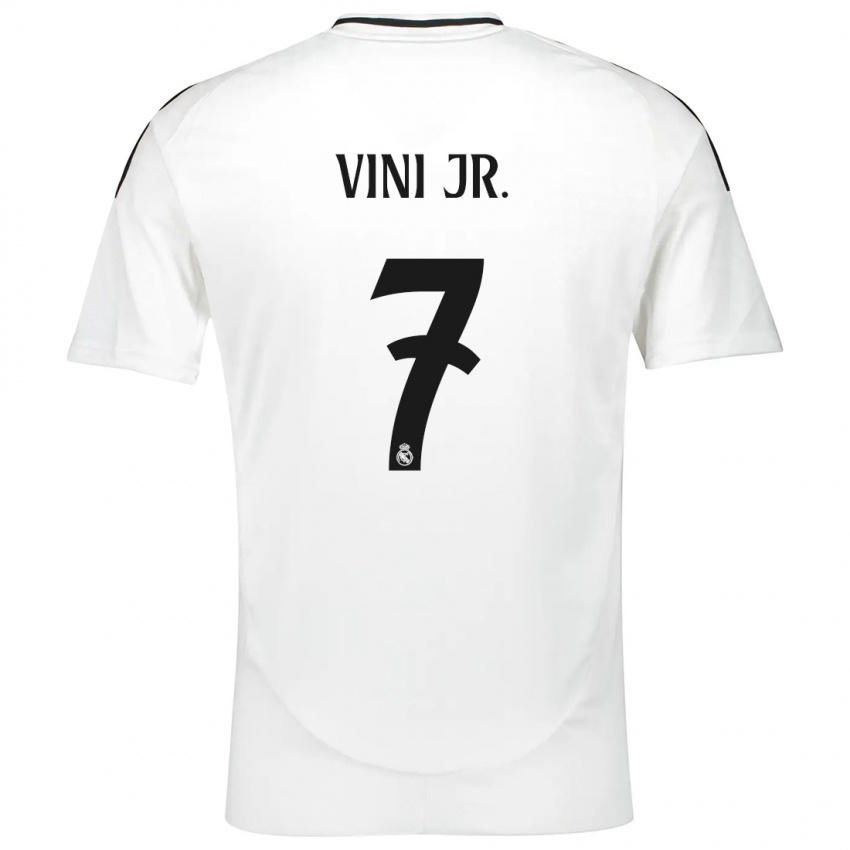 Bambino Maglia Vinicius Junior #7 Bianco Kit Gara Home 2024/25 Maglietta