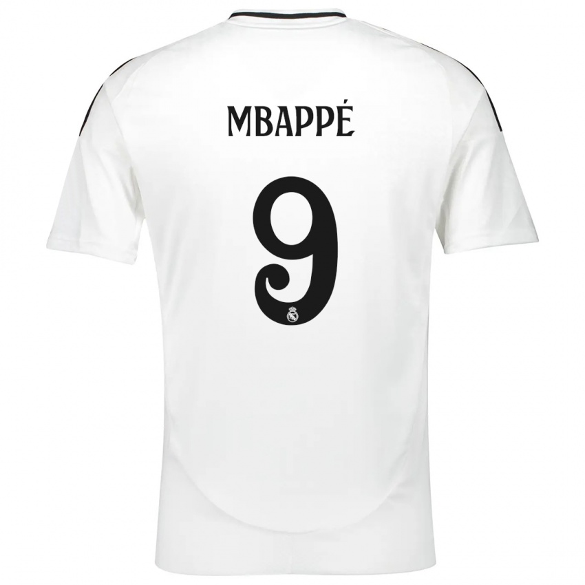 Bambino Maglia Kylian Mbappe #9 Bianco Kit Gara Home 2024/25 Maglietta