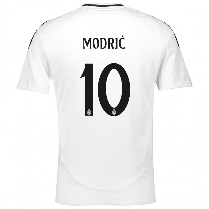 Bambino Maglia Luka Modric #10 Bianco Kit Gara Home 2024/25 Maglietta