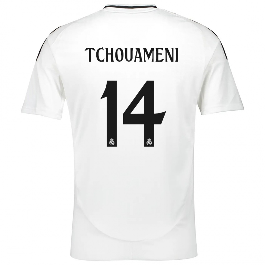 Bambino Maglia Aurelien Tchouameni #14 Bianco Kit Gara Home 2024/25 Maglietta