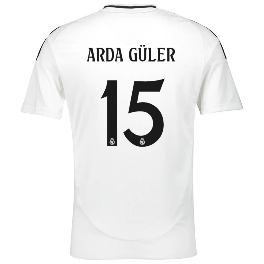 Bambino Maglia Arda Güler #15 Bianco Kit Gara Home 2024/25 Maglietta