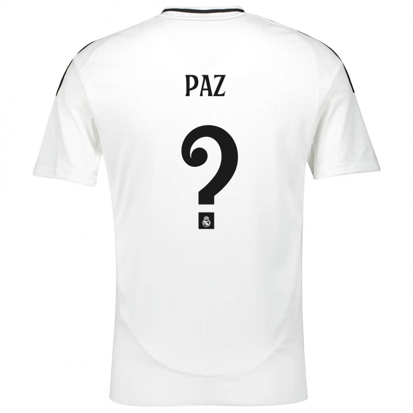 Bambino Maglia Nico Paz #0 Bianco Kit Gara Home 2024/25 Maglietta