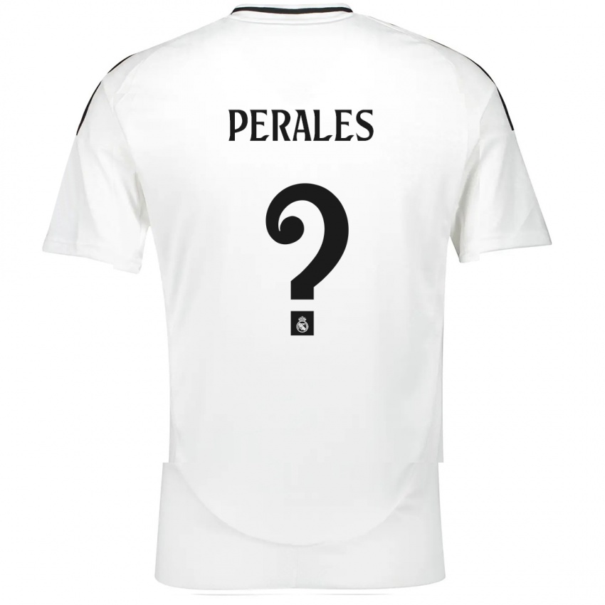 Bambino Maglia Miguel Perales #0 Bianco Kit Gara Home 2024/25 Maglietta