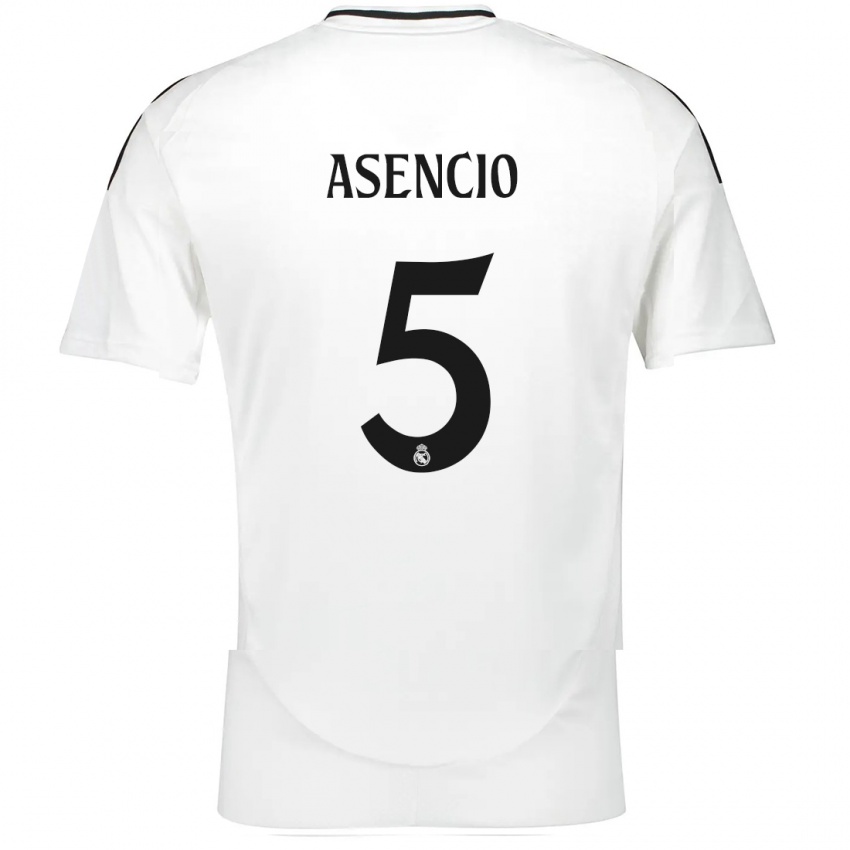 Bambino Maglia Raul Asencio #5 Bianco Kit Gara Home 2024/25 Maglietta