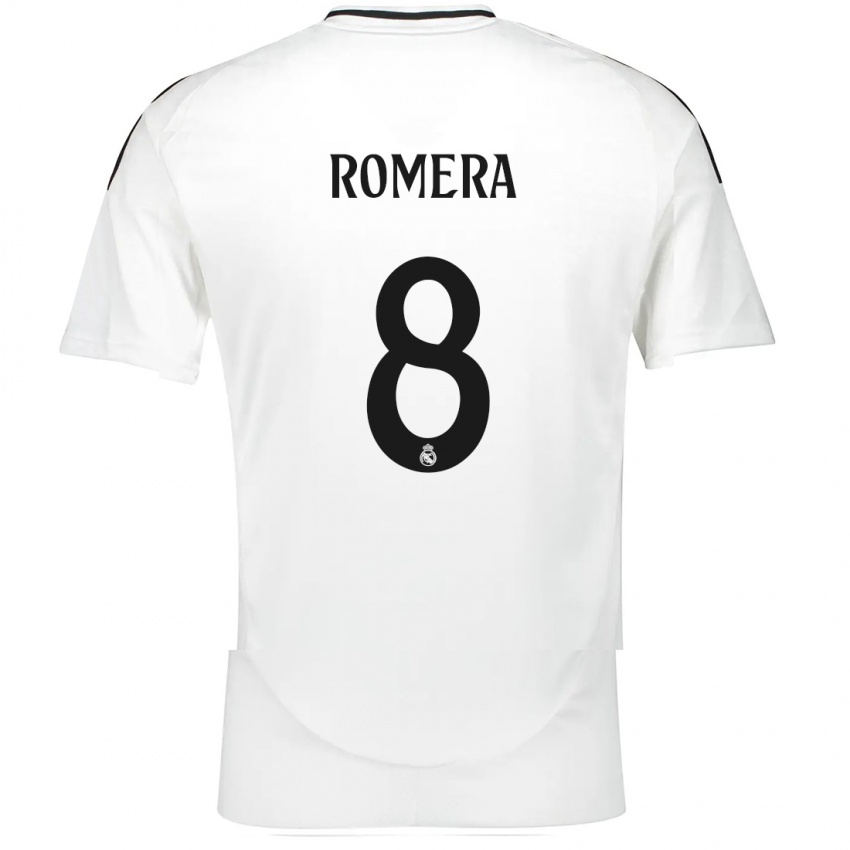 Bambino Maglia Miguel Romera #8 Bianco Kit Gara Home 2024/25 Maglietta