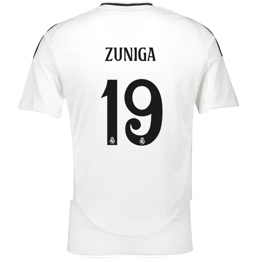 Bambino Maglia Loren Zúñiga #19 Bianco Kit Gara Home 2024/25 Maglietta