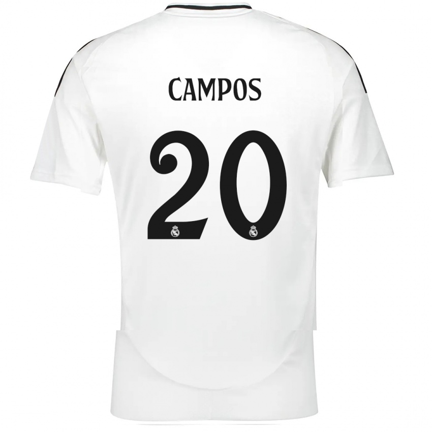 Bambino Maglia Andrés Campos #20 Bianco Kit Gara Home 2024/25 Maglietta