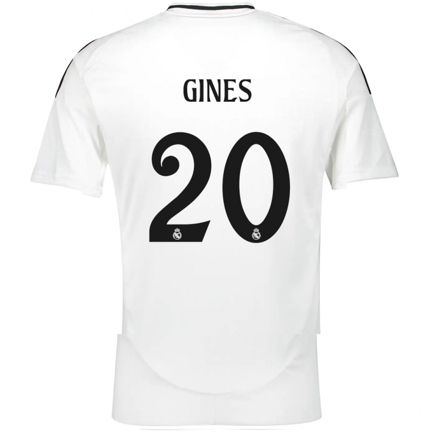 Bambino Maglia Alvaro Gines #20 Bianco Kit Gara Home 2024/25 Maglietta