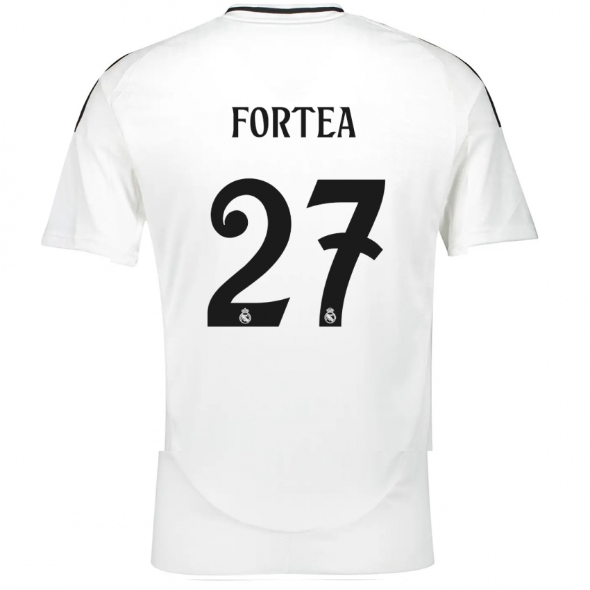 Bambino Maglia Jesús Fortea #27 Bianco Kit Gara Home 2024/25 Maglietta