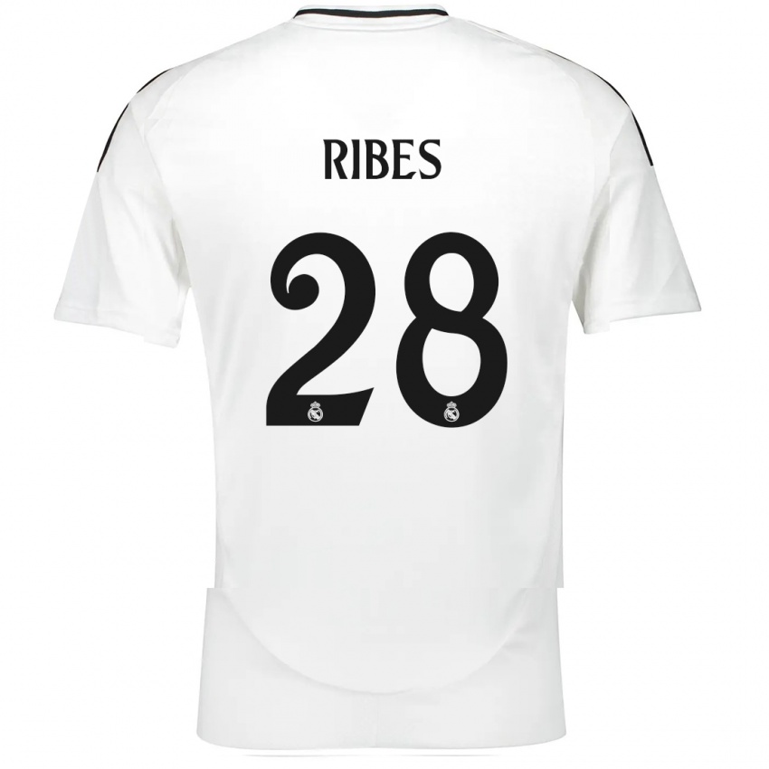 Bambino Maglia Kike Ribes #28 Bianco Kit Gara Home 2024/25 Maglietta