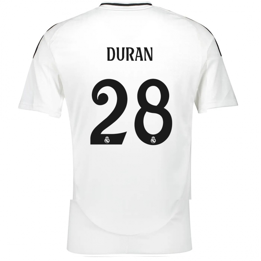 Bambino Maglia Pol Duran #28 Bianco Kit Gara Home 2024/25 Maglietta