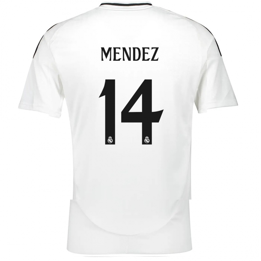 Bambino Maglia María Méndez #14 Bianco Kit Gara Home 2024/25 Maglietta