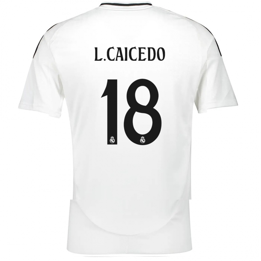 Bambino Maglia Linda Caicedo #18 Bianco Kit Gara Home 2024/25 Maglietta