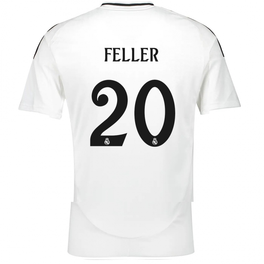 Bambino Maglia Naomie Feller #20 Bianco Kit Gara Home 2024/25 Maglietta