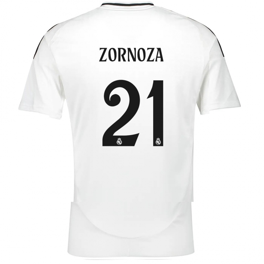 Bambino Maglia Claudia Zornoza #21 Bianco Kit Gara Home 2024/25 Maglietta