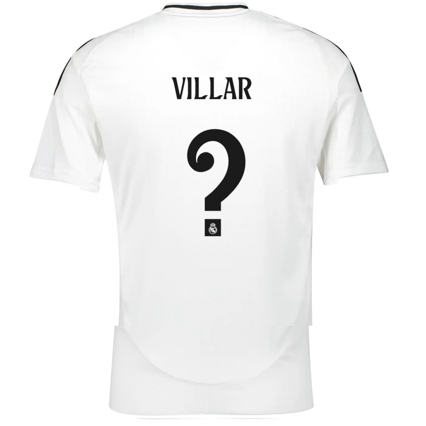 Bambino Maglia Javi Villar #0 Bianco Kit Gara Home 2024/25 Maglietta