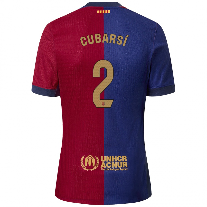 Bambino Maglia Pau Cubarsí #2 Blu Rosso Kit Gara Home 2024/25 Maglietta