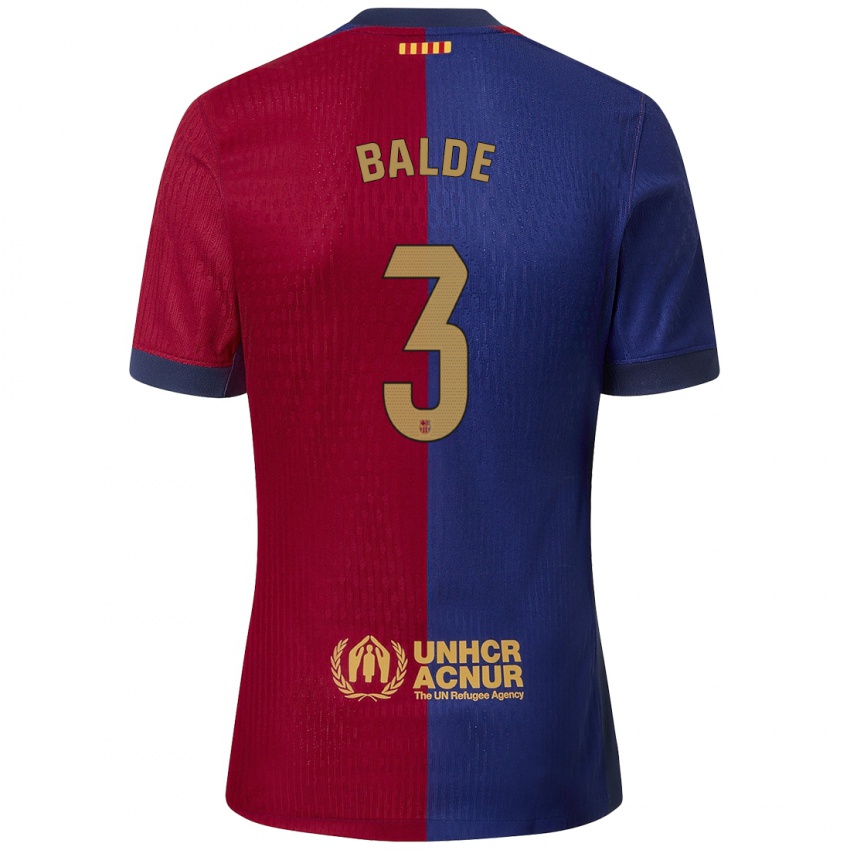 Bambino Maglia Alejandro Balde #3 Blu Rosso Kit Gara Home 2024/25 Maglietta