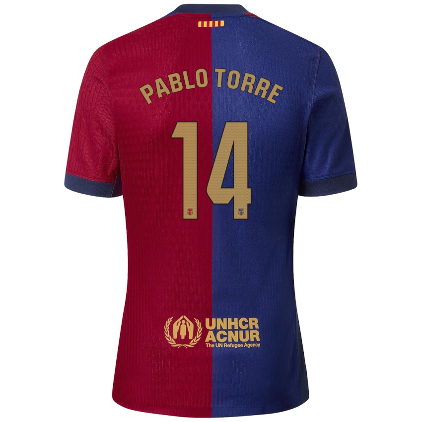 Bambino Maglia Pablo Torre #14 Blu Rosso Kit Gara Home 2024/25 Maglietta