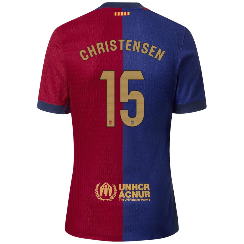 Bambino Maglia Andreas Christensen #15 Blu Rosso Kit Gara Home 2024/25 Maglietta