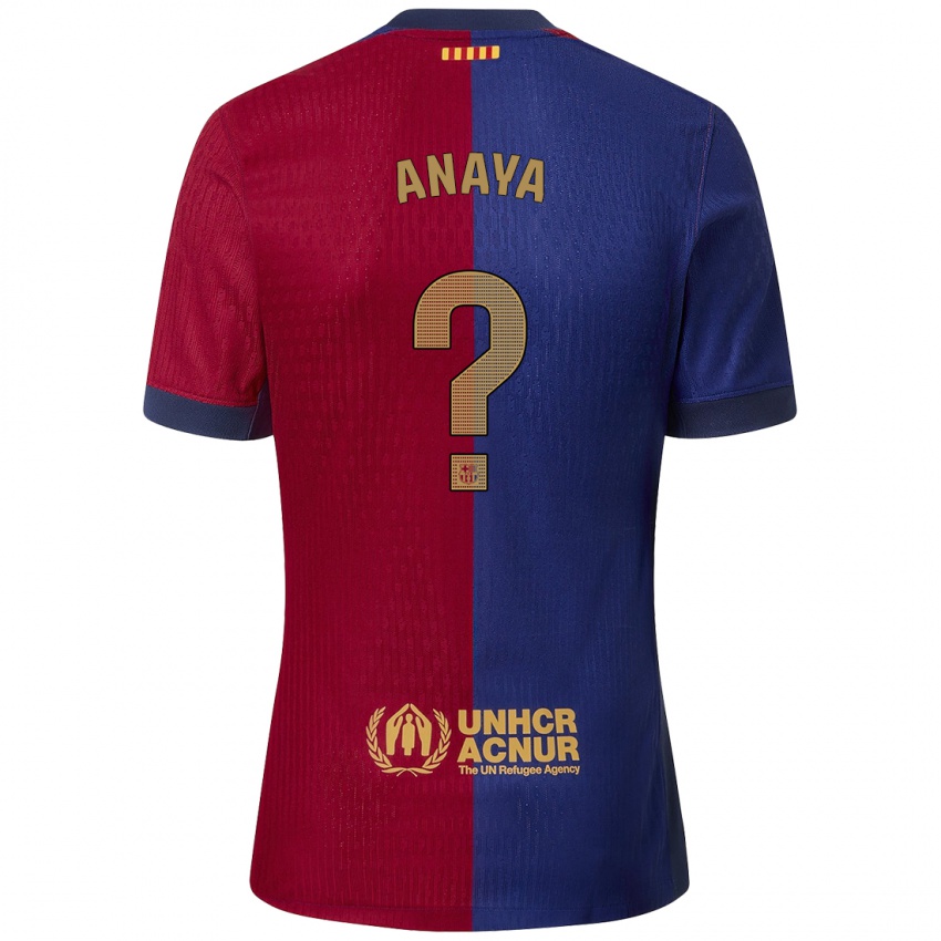 Bambino Maglia Joan Anaya #0 Blu Rosso Kit Gara Home 2024/25 Maglietta