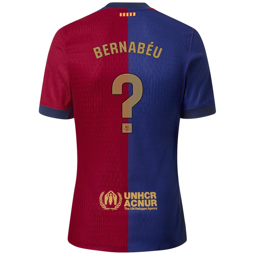 Bambino Maglia Pol Bernabéu #0 Blu Rosso Kit Gara Home 2024/25 Maglietta