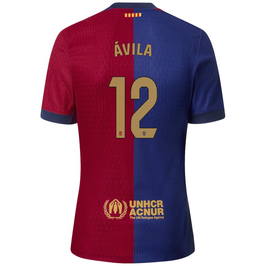 Bambino Maglia Dani Ávila #12 Blu Rosso Kit Gara Home 2024/25 Maglietta