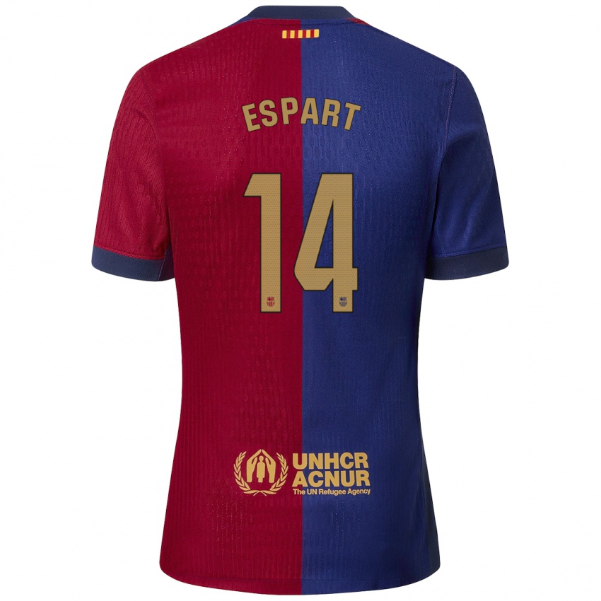 Bambino Maglia Xavi Espart #14 Blu Rosso Kit Gara Home 2024/25 Maglietta