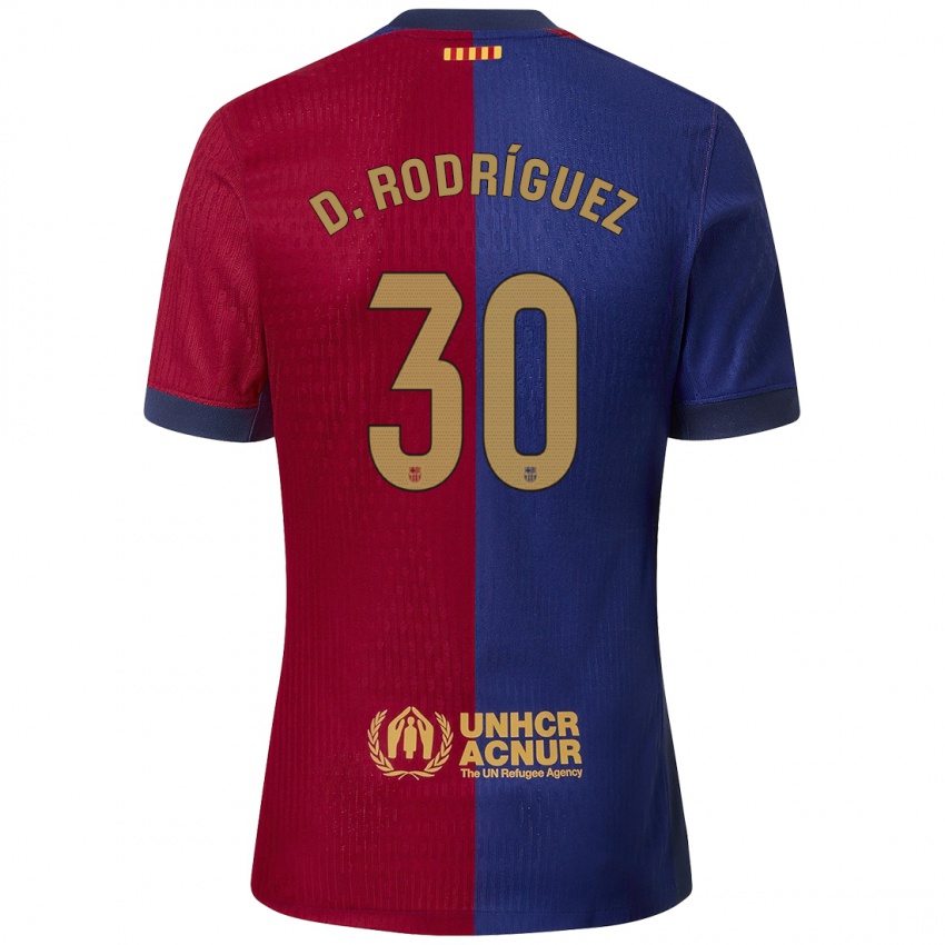 Bambino Maglia Dani Rodríguez #30 Blu Rosso Kit Gara Home 2024/25 Maglietta