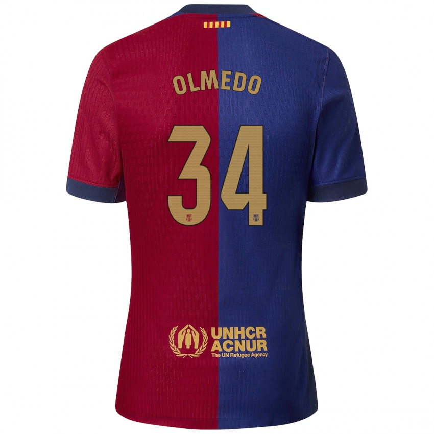 Bambino Maglia Alexis Olmedo #34 Blu Rosso Kit Gara Home 2024/25 Maglietta