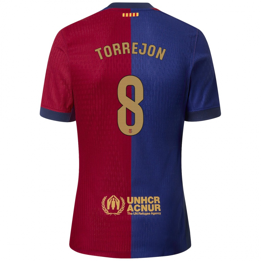 Bambino Maglia Marta Torrejón #8 Blu Rosso Kit Gara Home 2024/25 Maglietta