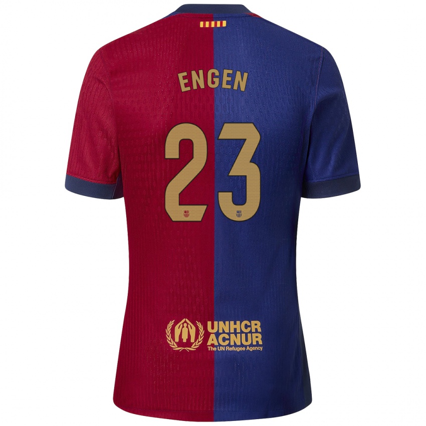 Bambino Maglia Ingrid Engen #23 Blu Rosso Kit Gara Home 2024/25 Maglietta