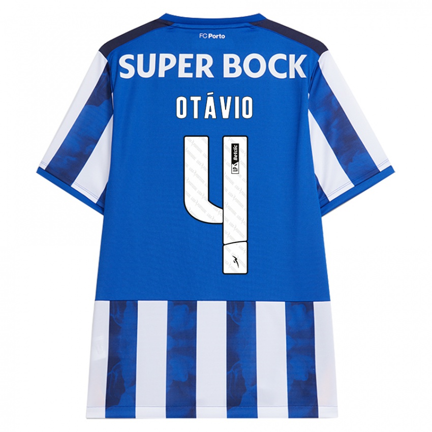 Bambino Maglia Otávio #4 Blu Bianco Kit Gara Home 2024/25 Maglietta