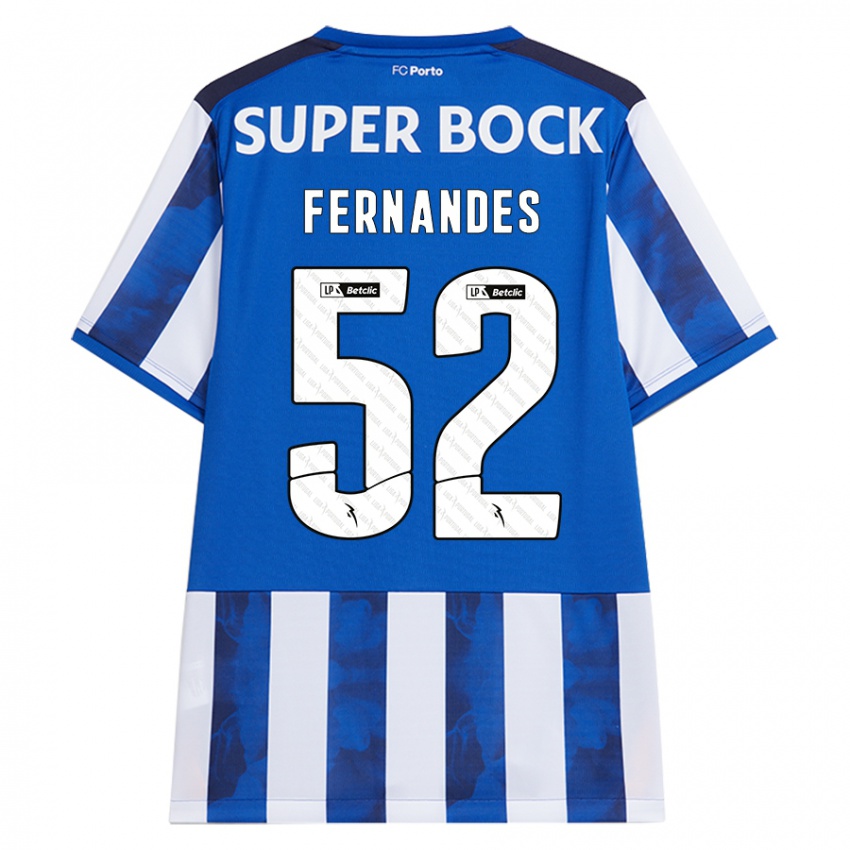 Bambino Maglia Martim Fernandes #52 Blu Bianco Kit Gara Home 2024/25 Maglietta