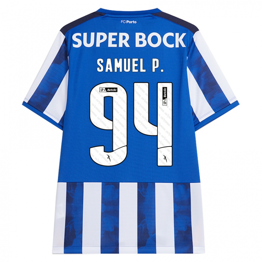 Bambino Maglia Samuel #94 Blu Bianco Kit Gara Home 2024/25 Maglietta