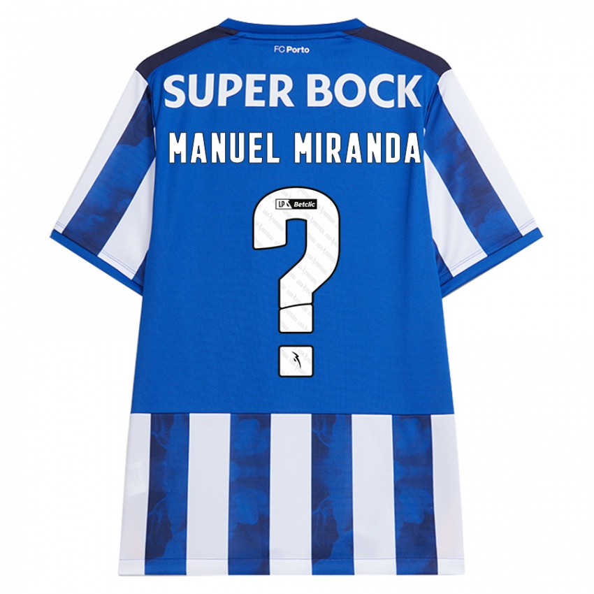 Bambino Maglia Manuel Miranda #0 Blu Bianco Kit Gara Home 2024/25 Maglietta