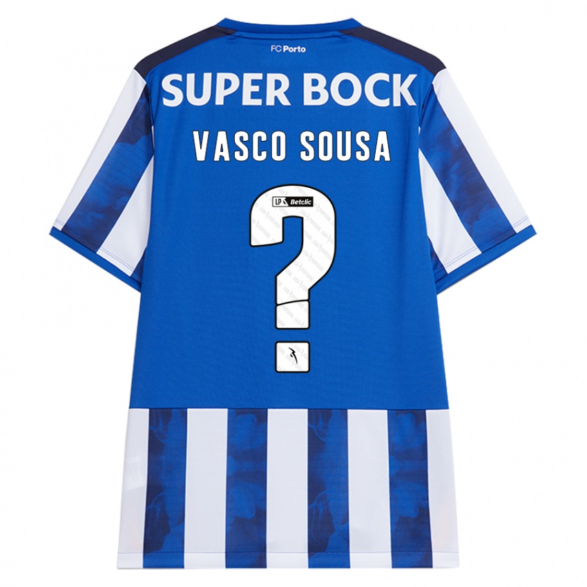 Bambino Maglia Vasco Sousa #0 Blu Bianco Kit Gara Home 2024/25 Maglietta