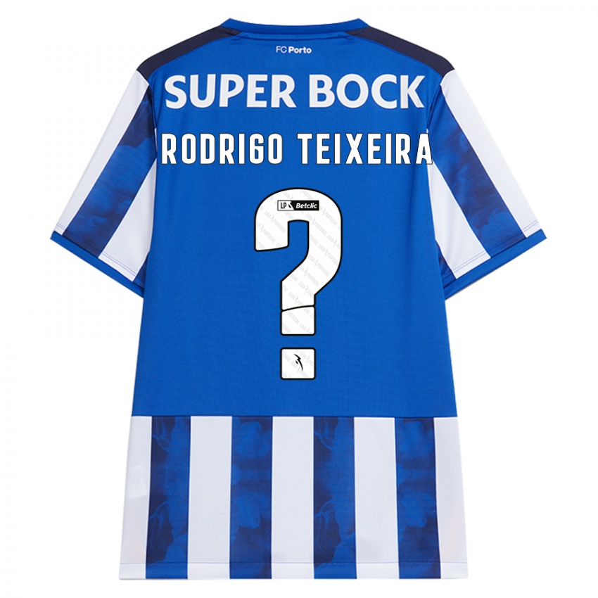 Bambino Maglia Rodrigo Teixeira #0 Blu Bianco Kit Gara Home 2024/25 Maglietta