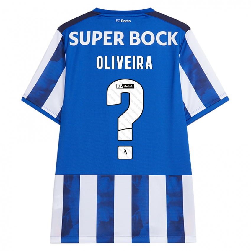 Bambino Maglia Gonçalo Oliveira #0 Blu Bianco Kit Gara Home 2024/25 Maglietta