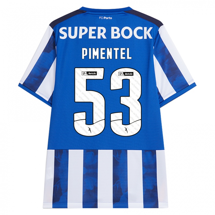 Bambino Maglia Eric Pimentel #53 Blu Bianco Kit Gara Home 2024/25 Maglietta