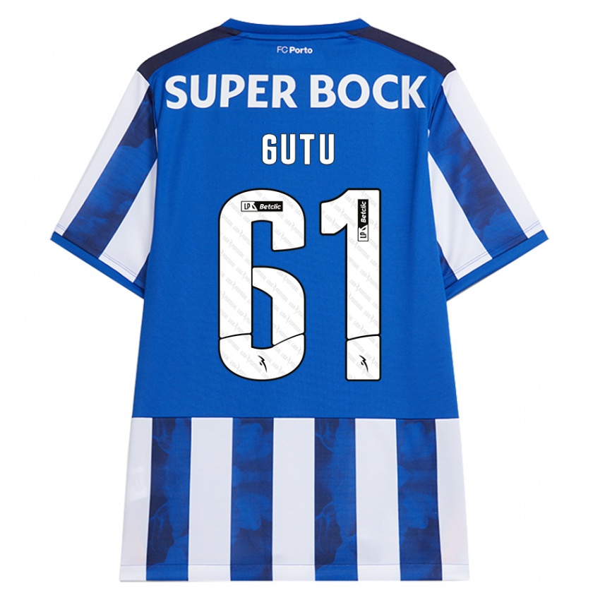 Bambino Maglia Denis Gutu #61 Blu Bianco Kit Gara Home 2024/25 Maglietta