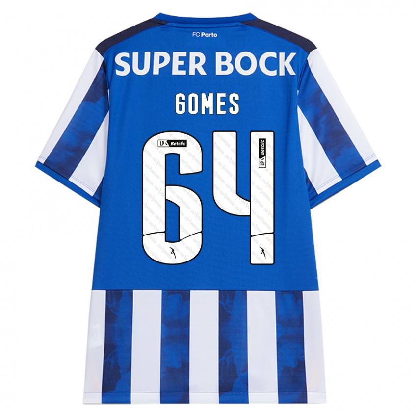 Bambino Maglia Luís Gomes #64 Blu Bianco Kit Gara Home 2024/25 Maglietta