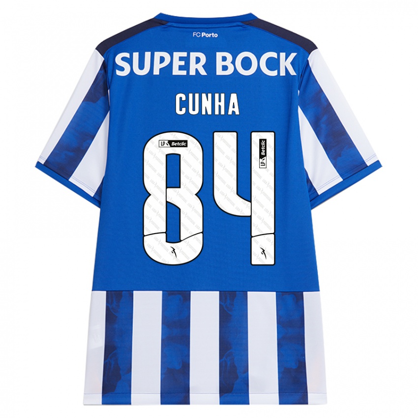 Bambino Maglia Martim Cunha #84 Blu Bianco Kit Gara Home 2024/25 Maglietta